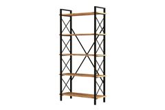 Luxe Metal Bookcase, Walnut