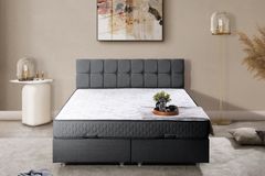 Paris Plus Boxspringbedset met Orthopedisch Matras, 180x200 cm, Antraciet