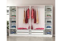 Medway Tideway Kledingkast met 6 Deuren en 4 Lades, 190 cm, Wit en Zwart