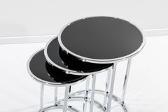 Circles Glazen Zettafels, Zwart en Chroom