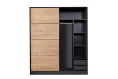 Panna Kledingkast met Schuifdeuren, Walnoot en Antraciet