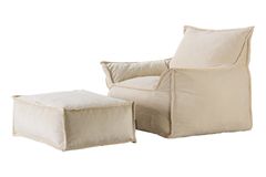 Notre Fauteuil met Hocker, Beige