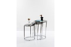 Circles Glazen Zettafels, Zwart en Chroom