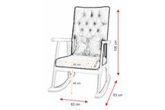 Asedia Trend Schommelstoel met Bloemmotief, Veelkleurig & Walnoot