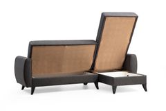 Alcoon Hoekbank met Slaapfunctie, Donkergrijs