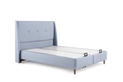 Šedá postel s úložným prostorem a s čelem LUNA Button, 90X190