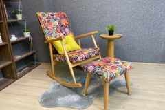 Asedia Trend Retro Schommelstoel, Kleurrijk & Natuurlijke Kleur