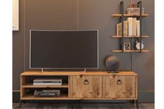 Yanke TV-Meubel met Rekken, 150 cm, Pijnboom