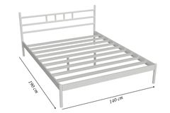 Diego Bedframe, 140x190 cm, Wit