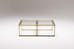 Sky Transparent Glass Coffee Table, Gold