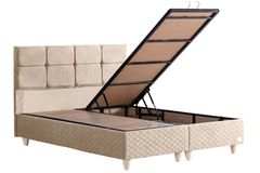 Silber Boxspringbed met Hoofdbord, 140x190 cm, Creme