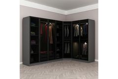 Medway Tideway Kledingkast met 7 Deuren, Antraciet en Zwart