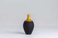 Decorative Ceramic Vase, Black & Gold