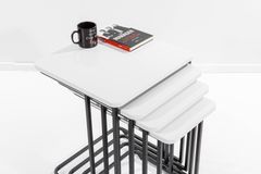 Mono C-Vormige Zettafels, 4 Stuks, Wit