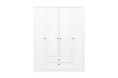 Lia 4 Door Wardrobe with 2 Drawers, White