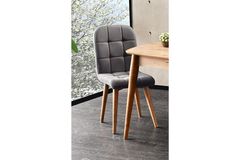 Etro Stoel, Grijs & Walnoot