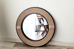 Wood Ronde Wandspiegel 87 cm, Zwart