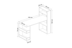 Nirvana Study Desk, Walnut & White
