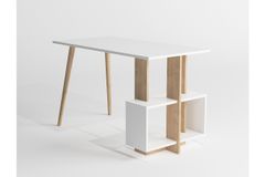 Lagomood Side Desk, White & Oak
