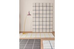 Emma Machinetapijt, 80x150 cm, Antraciet en Wit