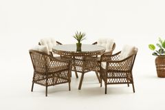 Nova Rattan Tuinset, 4 Zits, Bruin