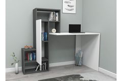 Obwalden Study Desk, White & Grey