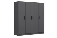 Medway Tideway Kledingkast met 4 Deuren en 2 Lades, 190 cm, Antraciet