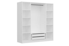 Medway Tideway Kledingkast met 4 Deuren en 2 Lades, 210 cm, Wit