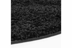 Piave Plain Shaggy Rug, 120 x 120 cm, Black