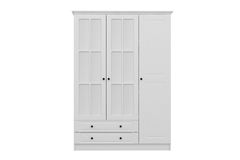 Tideway Kledingkast met 3 Deuren en Spiegel, 210 cm, Wit