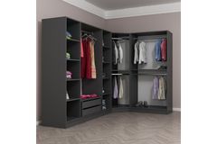 Medway Tideway Kledingkast met 7 Deuren, Antraciet en Zwart