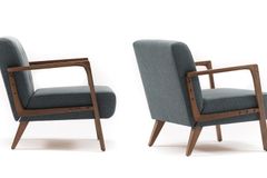 Cinque Terre Fauteuil, met print, Blauw