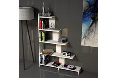 Step Bookcase, 120 cm, White