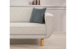 Larus 3-Zitsbank, Creme, Natuurlijke Poten