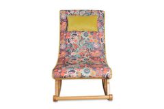 Asedia Maeve Retro Schommelstoel, Veelkleurig & Natuurlijke Kleur
