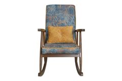 Asedia Trend Ocean Schommelstoel, Blauw & Walnoot