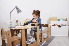 Zoey Children's Montessori 2 Chairs and Table Set, 2-4 Years