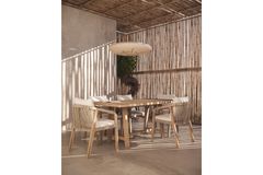 Monte Carlo Houten Tuinset, 6 Zits, Creme