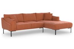 Leo Corner Sofa Right Chaise, Rust Orange