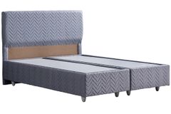 Crystal Boxspringbed met Hoofdbord, 90x190 cm, Grijs