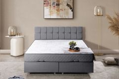 Paris Boxspringbed met Hoofdbord, 180x200 cm, Grijs