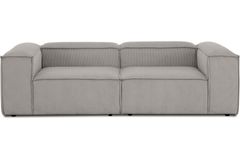 Frid Ruffelfluwelen 2-Zitsbank, Grijs