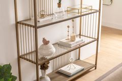 Stream Boekenkast, 120 cm, Messing