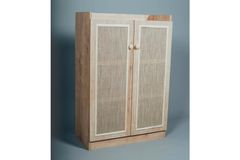 Retro Cabinet with Jute Doors, Natural