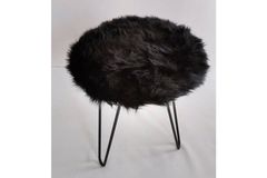 Impala Pluche Poef, Zwart