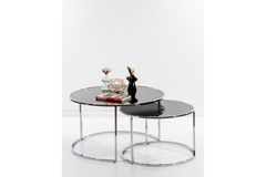 Circles Salontafel, Chroom en Zwart
