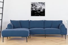 Leo Corner Sofa Left Chaise, Navy Blue