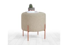 Copper Ronde Poef, Bruin