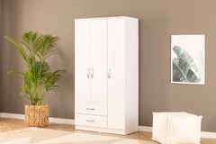 Home Kledingkast met 3 Deuren en 2 Lades