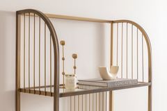 Stream Boekenkast, 80 cm, Messing